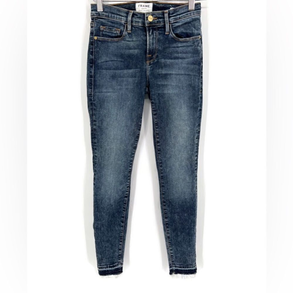 FRAME Le Skinny De Jeanne Released Split Hem Skinny Jeans in Osaka NWOT 25